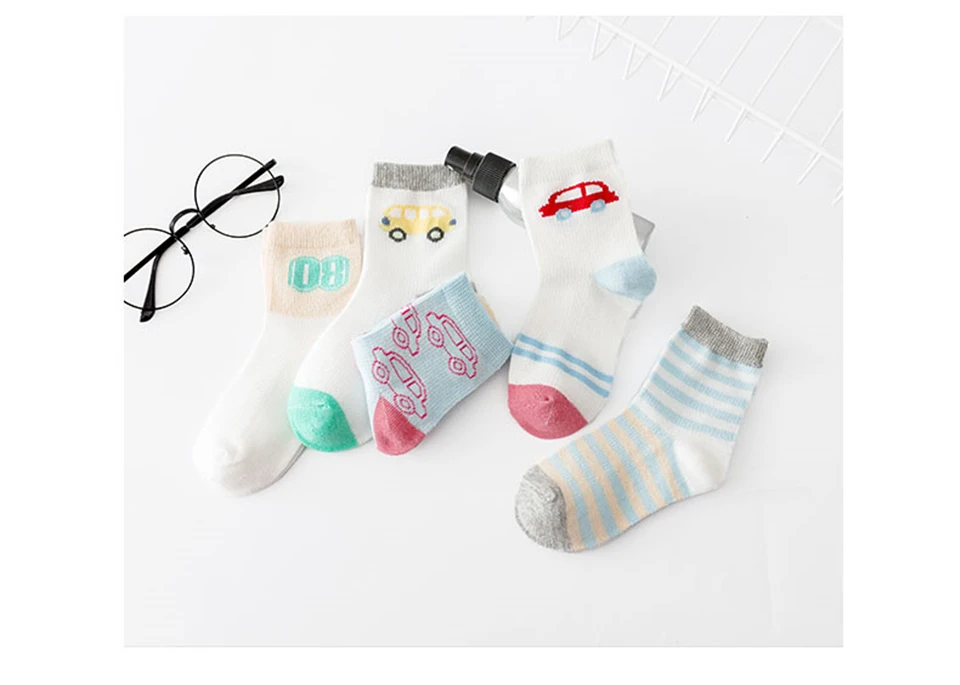 5 пар/лот Сетка Тонкий хлопок Самолет автомобилей для новорожденных мальчиков детские носки носочки для девочки