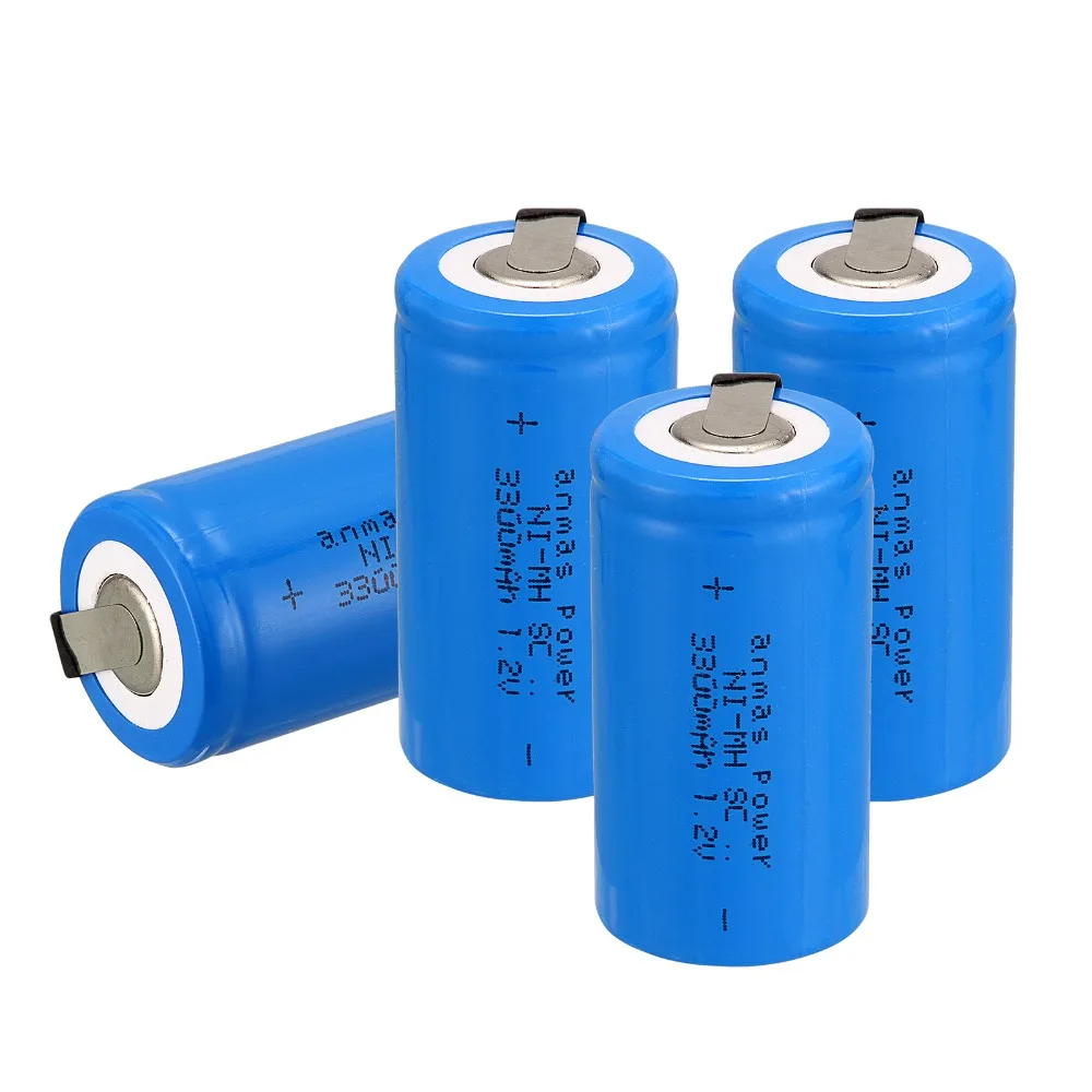 Anmas power Синий цвет SC 1,2 V аккумуляторная батарея 3300mAh SC Sub C Ni-MH ячейка