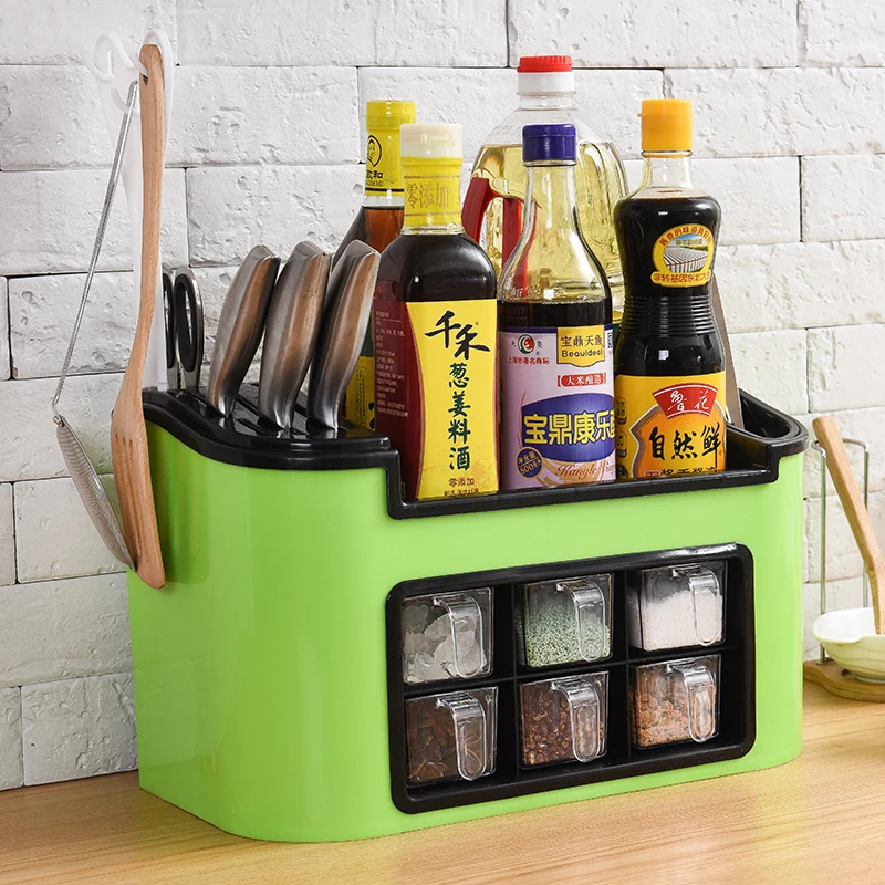  Multi-function kitchen chopsticks seasoning tank storage rack combination tool rack rack Lu42017 - 32911294092