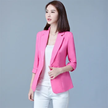 

Blazers women 2019 spring and autumn new Korean version of the self-cultivation seven-point sleeve S-5XL casual blazers JD201