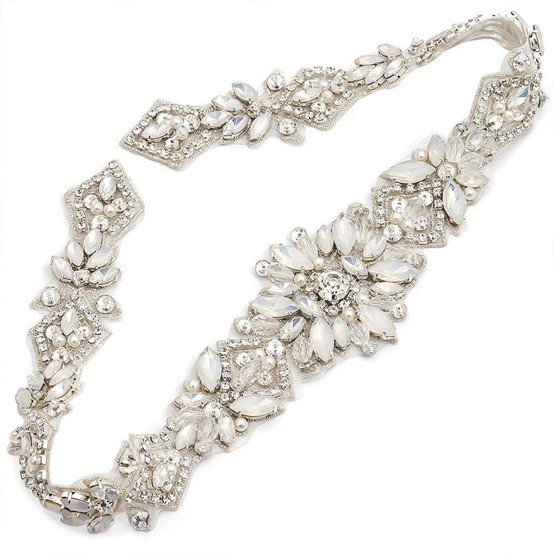 

WENXI 30CS свадебное платье с поясом, искусственная аппликация, Серебряный Кристалл ручной работы, для свадебного платья, пояс WX935