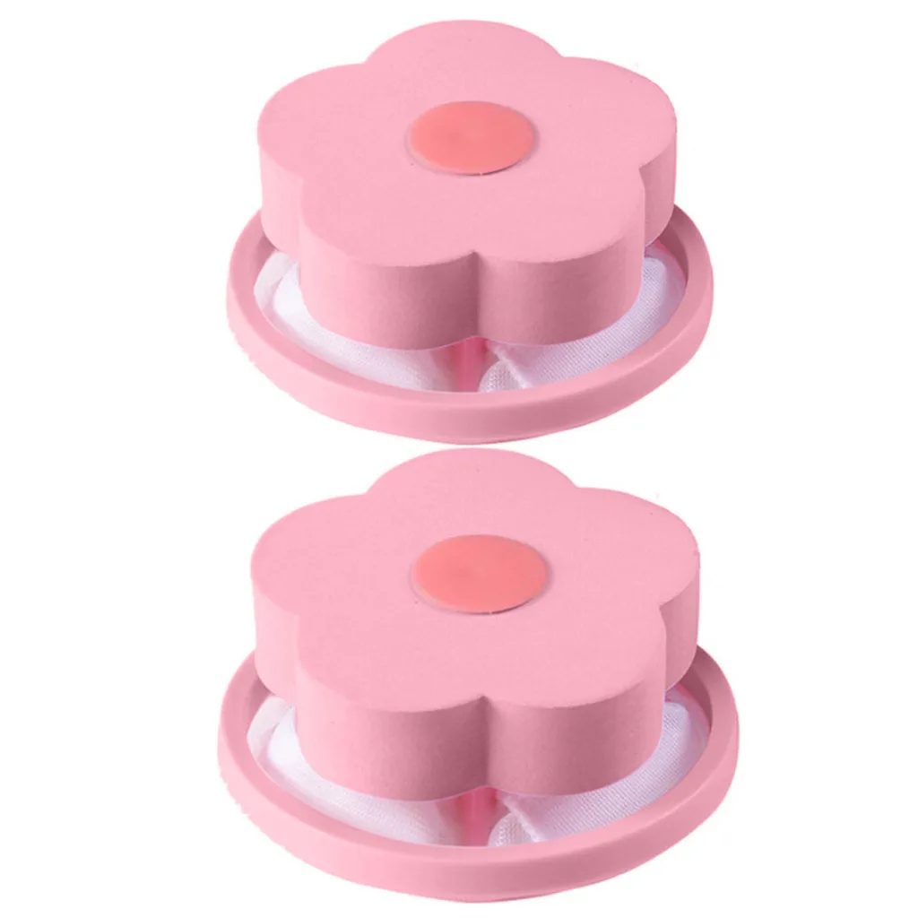 2Pcs pink Фильтр мешок 2019TOP сетка фильтрующий удаление волос плавающий 2 шт фильтр мешок стиральная машина стиль Прачечная чистая g90702 - Цвет: 2Pcs pink