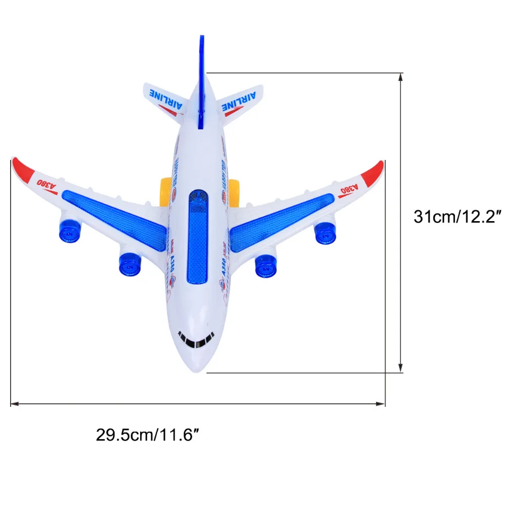 Мини музыки электрические универсальные модели самолета Airbus мигает Электрический самолет Для детей игрушки подарки светодиодный