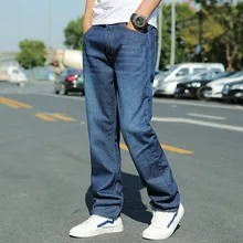 Мужские свободные джинсы для скейтборда Homme, осень, уличная одежда, синие джинсы для мужчин, больше размера d, прямые джинсовые штаны, плюс размер 44 46