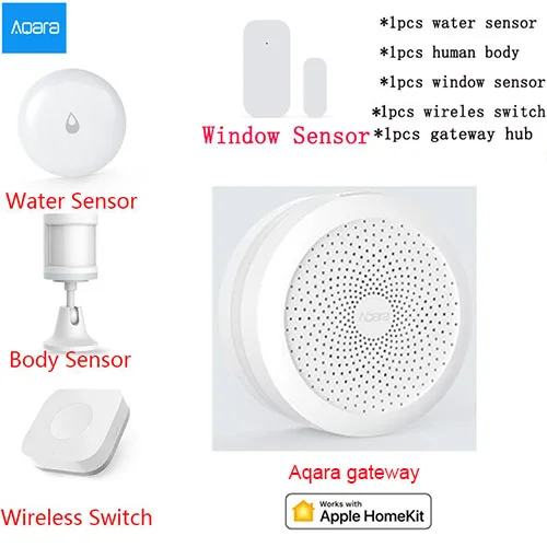 

Xiaomi Aaqara Smart Home Kits Door Window Sensor Human Body Wireless Switch Gateway Hub Humidity Water Sensor For Apple Home kit