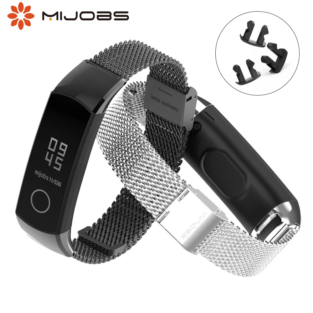 

Mijobs Milanese Metal Honor Band Strap For Huawei Honor Band 4 Bracelet Stainless Steel Wristband Replacement Smart Accessories