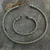 Lanseis-pulsera de cuello Torc con cabeza de Lobo, anillo de cuello Ragnar hecho a mano, alambre trenzado de latón pesado, 1 Uds. ► Foto 1/6