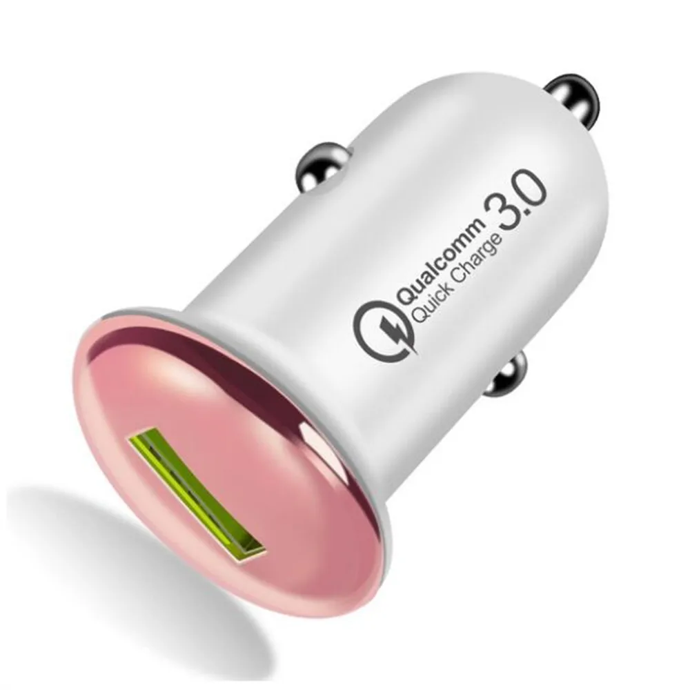 Rose gold Мини 18 Вт Быстрое зарядное устройство переходник USB для зарядки в машине Быстрая зарядка 3,0 Автомобильное зарядное устройство автоматическая зарядка для мобильных телефонов Xiaomi One plus 5T - Тип штекера: Rose gold