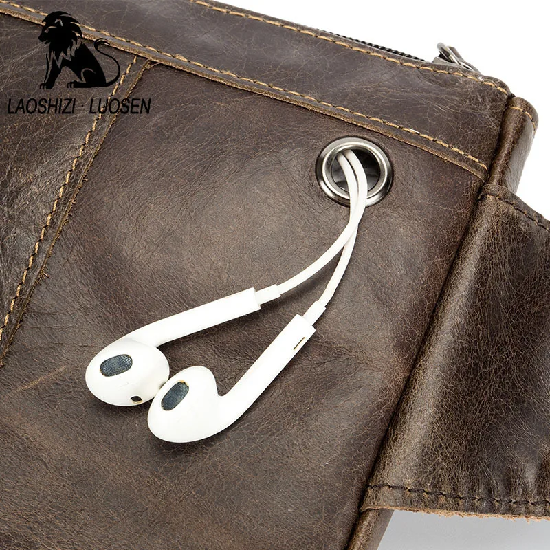 LAOSHIZI LUOSEN New Men Waist Bag For Phone Genuine Leather Casual Small Men's Bag Purse Fanny Pack Belt Motorcyclist Bags Pouch LAOSHIZI LUOSEN New Men Waist Bag For Phone Genuine Leather Casual Small Men's Bag Purse Fanny Pack Belt Motorcyclist Bags Pouch