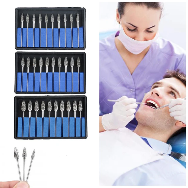 Brand Dental Burs 10 Pcs/Set Tungsten Steel Dental Burs F Series Tooth