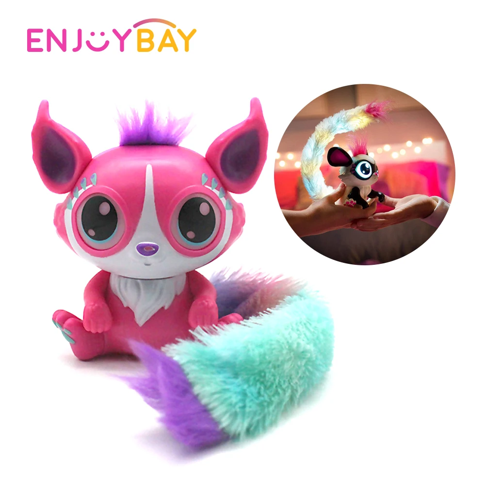 

Kids Plush Toy Acousto-optic Touch Interactive Pet Magic Color Tail Fox Educational Toy Birthday Christmas Gifts for Children