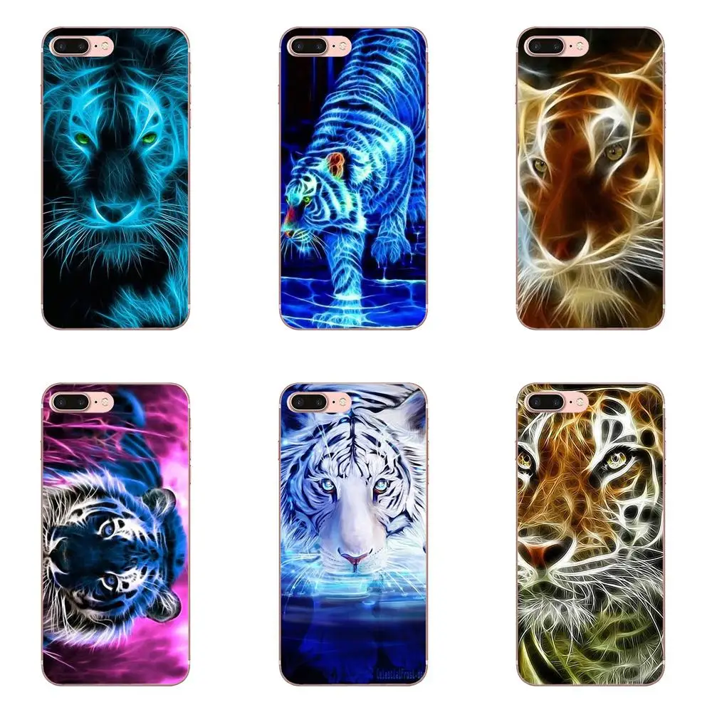 Фото мягкий чехол для телефона Sony Xperia Z Z1 Z2 Z3 Z4 Z5 compact Mini Premium M2 M4 M5 T3 E3 E5 XA Animal Neon Tiger