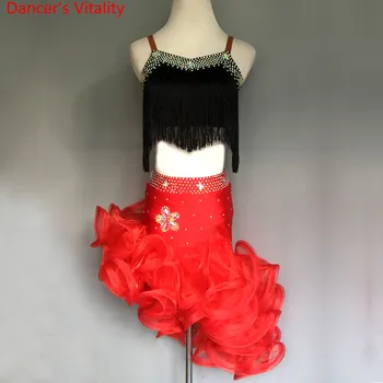 

Latin Dance Skirt For Women Sexy Halter Tassel Professional Latin Dance Costume Adult Latin Samba Dance Competition set