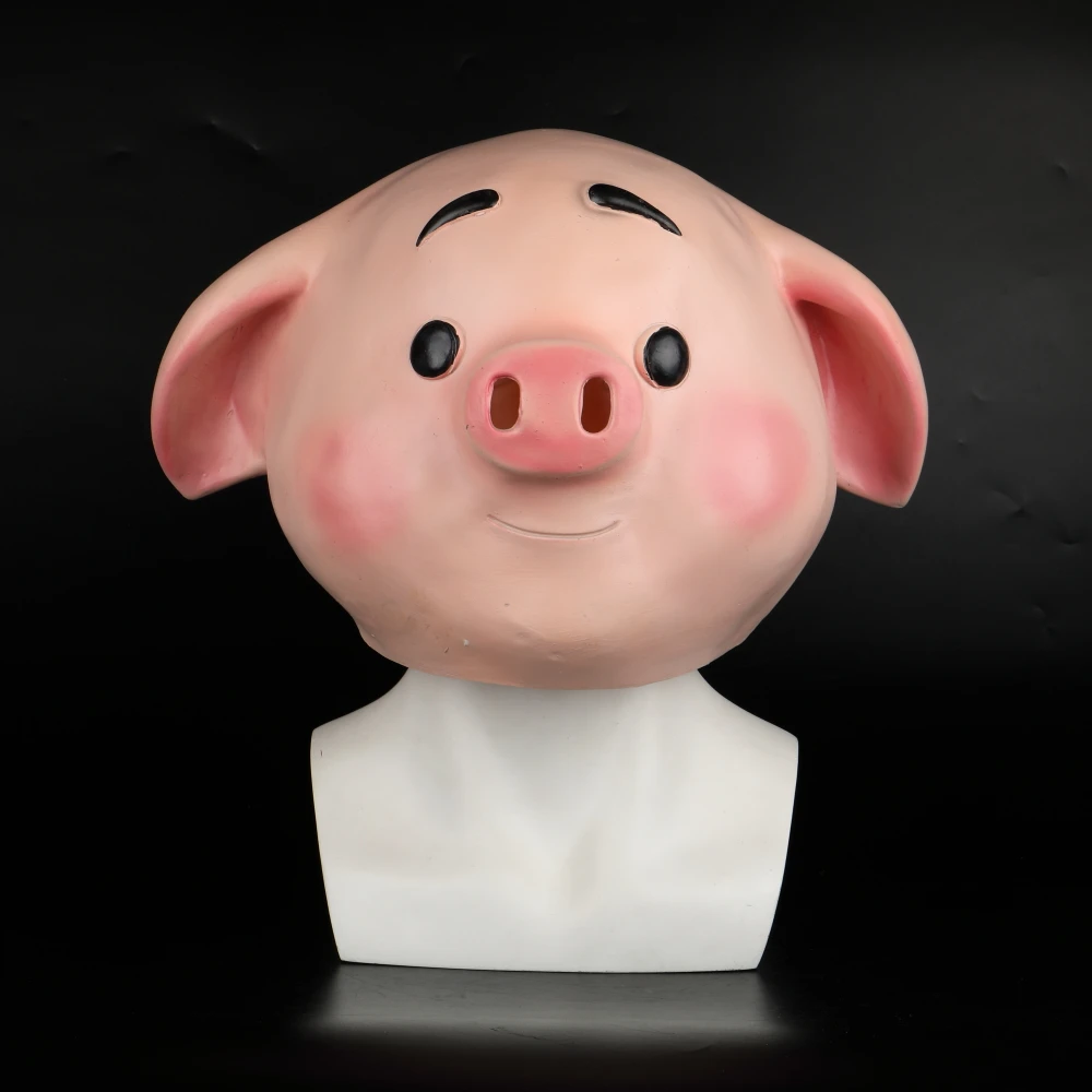 2019 Sweet Cute Pig Mask Funny Animal Mask Zoo Pig Mask Halloween Latex Mask Cosplay New (2)