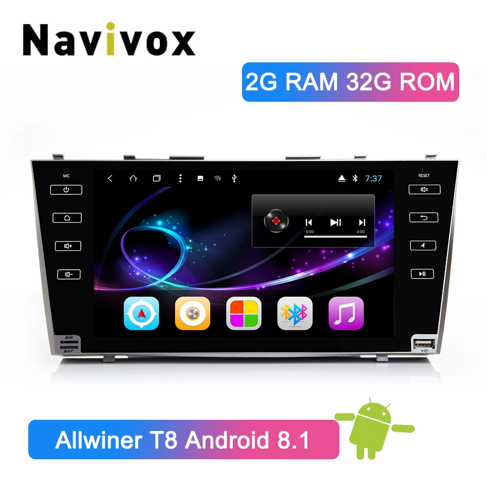 

Navivox 9" Full Touch 2 Din Android 8.1 Car Multimedia Player For Toyota Camry 2006 2007 2008 2009 2010 2011 GPS Navigation