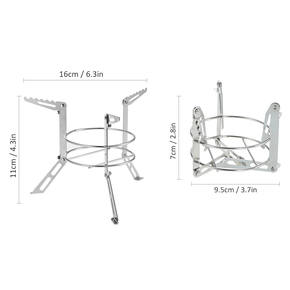 Портативная спиртовая плита, складная, нержавеющая сталь, для кемпинга, спиртовая плита, стойка для печей, подставка, для улицы, спиртовые печи - Цвет: Rack L
