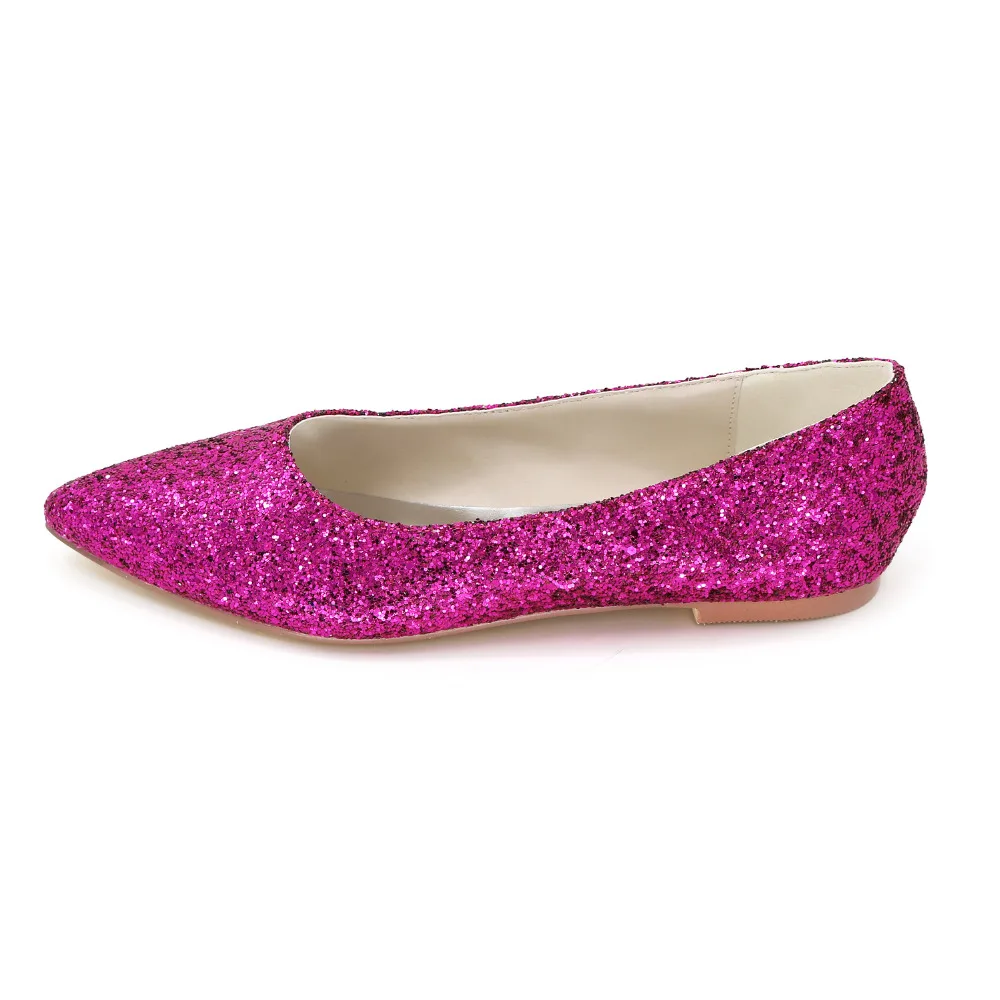 Женская Блестящая обувь на плоской резиновой подошве с острым носком|women flats|slip