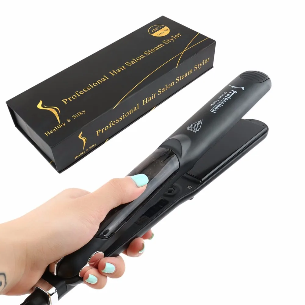 

Pro Steam Function Flat Iron Tourmaline Ceramic Vapor Professional Hair Straightener with Argan Oil Infusion Straightening Irons