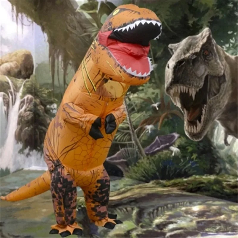 Взрослый Детский T REX надувной костюм Рождество Косплей динозавр животных