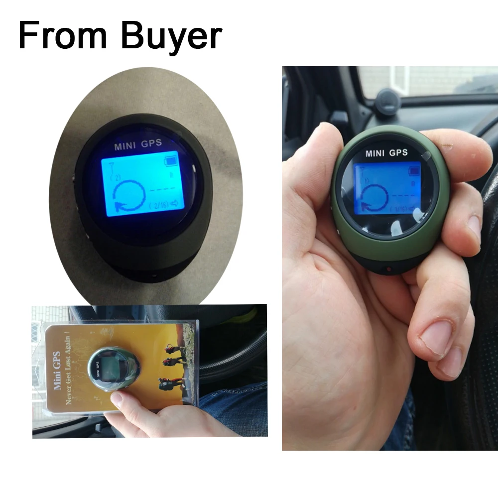 Podofo Mini Handheld GPS Navigation Receiver Tracker Locator Finder USB Rechargeable with Electronic Compass for Outdoor Travel