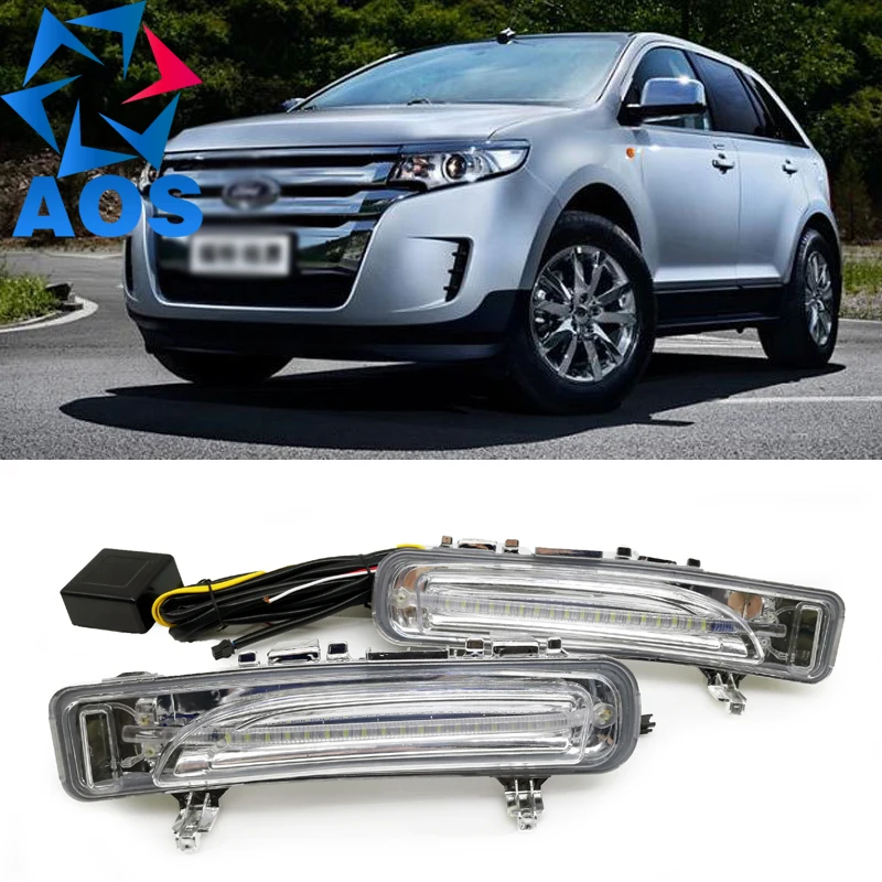 

2PCs/set LED DRL Daylight Car Daytime Running lights drl fog lamp For Ford Edge 2011 2012 2013 2014