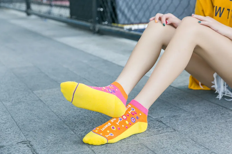 Популярные модные носки Harajuku с забавным рисунком из мультфильма chaussettes, женские носки с головой тыквы и лося, милые носки до щиколотки kawaii happy