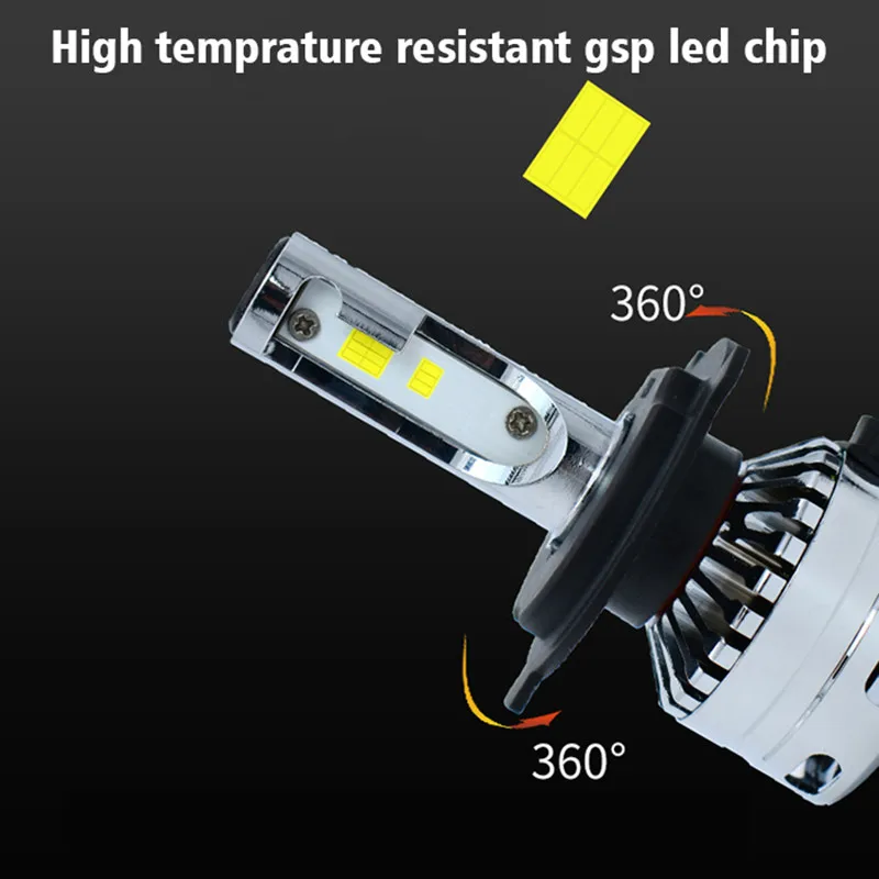 

2pcs Car Headlight Bulbs LED 6500K 12V H3 LED high temperature resistant chip Two-sided LED lamp beads signal lamp Lights