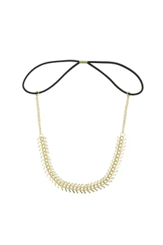 

Frauen Fringe Punk Alloy Fishbone Kopf Kette Band im Haar Haar Band Hochzeits Party Zubehoer Gold