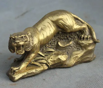 

Chinese Bronze Feng shui Folk Animal Zodiac Year Tiger Statue Sculpture.