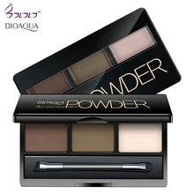 BIOAQUA Марка Профессиональный Комплект Бровей Порошок Бровей Воском Палитра макияж бровей порошок Палитры Теней Enhancer+ макияж Кисти карандаш для бровей трафарети для бровей брови для бровей