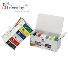 30AWG 60 м/коробка гибкий силиконовый резиновый кабель провода многожильные провода Луженая Медь Линия Комплект микс 6 цветов Электрический провод DIY