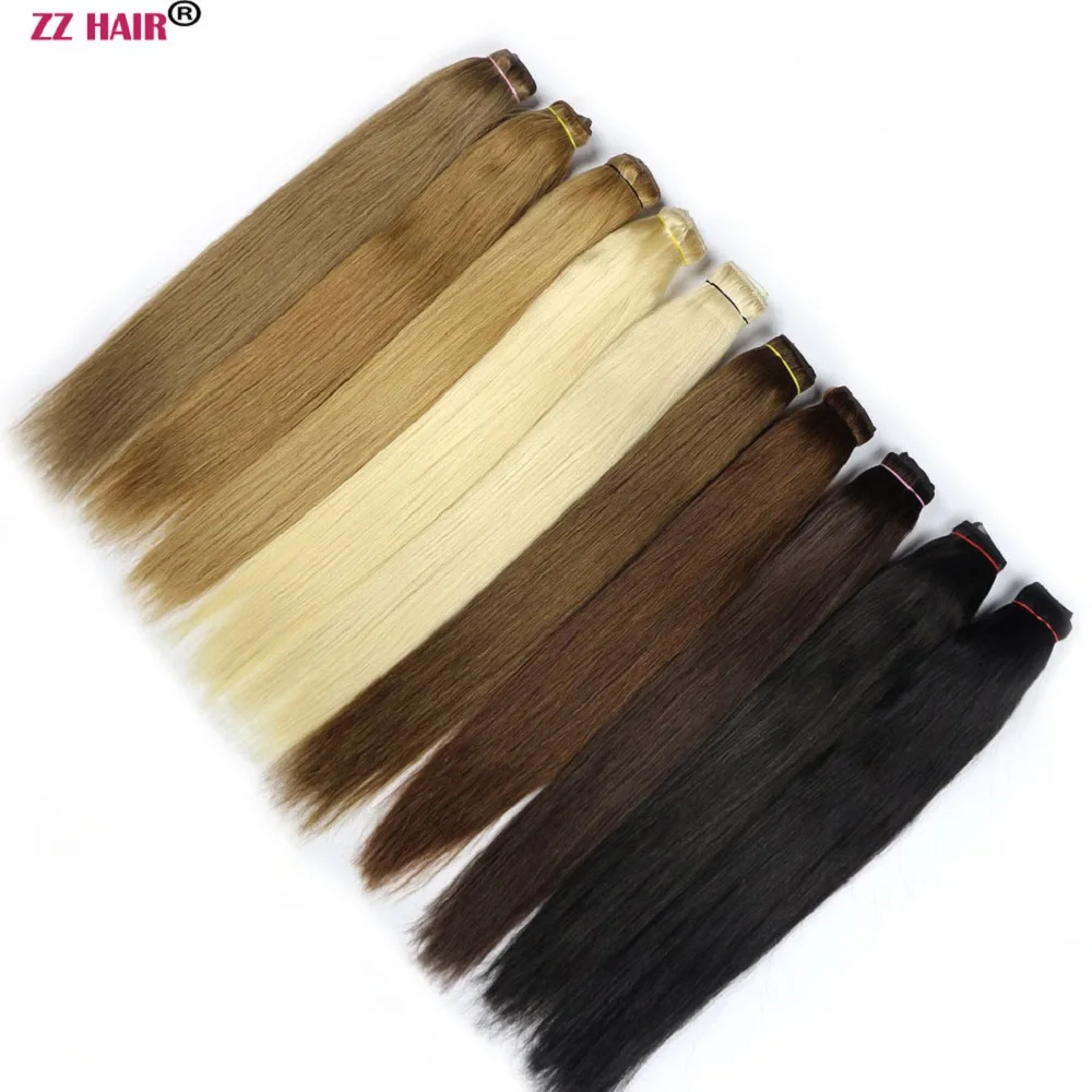 ZZHAIR 100 г-200 г 1"-28" волосы remy для машинного производства, 5 шт. в наборе, 9 клипсов, человеческие волосы для наращивания, Натуральные Прямые Волосы