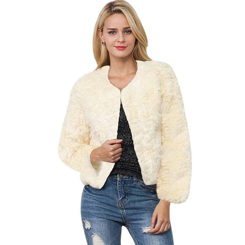 Aliexpress.com : Buy Plus Size S 3XL Genuine Rabbit Faux Fur Coat Women ...