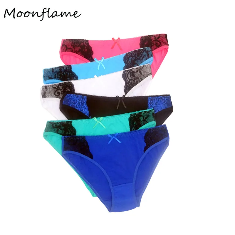 

Moonflme 5 pcs/lots New Arrival 2020 Women Lace Briefs Panties M L XL 86991