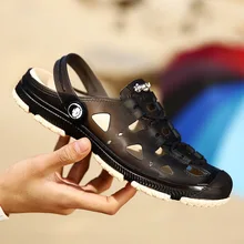 Мужские сандалии, летние мужские тапочки, кожаная обувь, пляжные дышащие домашние тапочки, мужская обувь, шлепанцы, Zapatos