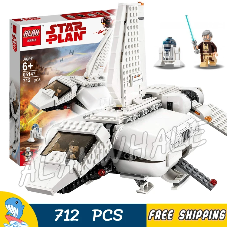 

712pcs Space Wars Imperial Shuttle Landing Craft Obi-Wan Kenobi Pilot 05147 Figure Building Blocks Toy Compatible With LegoING