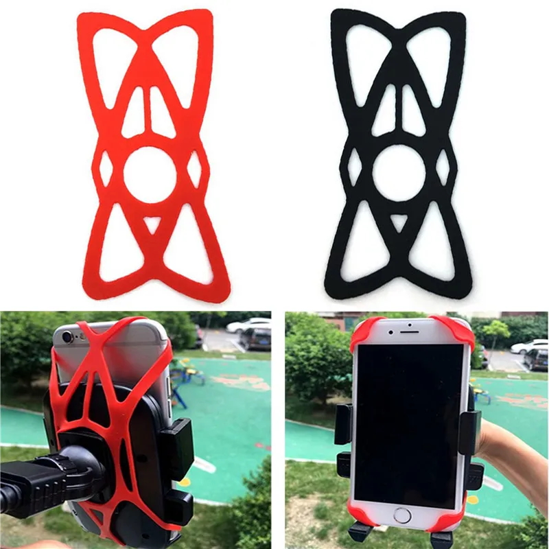 

Anti-Slip Silicone bands Motorcycle/Bike/Bicycle Handlebar Cradle Mount Holder secure Clip Mobile Phone Bracket Random sent