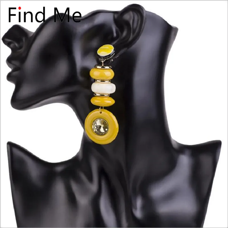 

Find Me 2019 new Fashion Vintage geometric long tassels Drop Earrings for Women Jewelry mixcolor resin Dangle Earrings wholesale