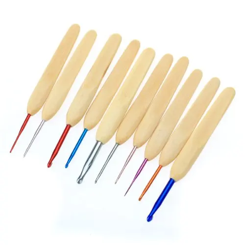 

PHFU 10 Sizes Bamboo Handle AlumIna Head Crochet Needles 1-6mm