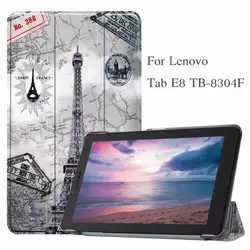 Тонкая магнитная Складной флип PU чехол для lenovo Tab E8 случаях TB-8304F TB 8304F TB-8304L 8,0 ''защитный чехол для планшета