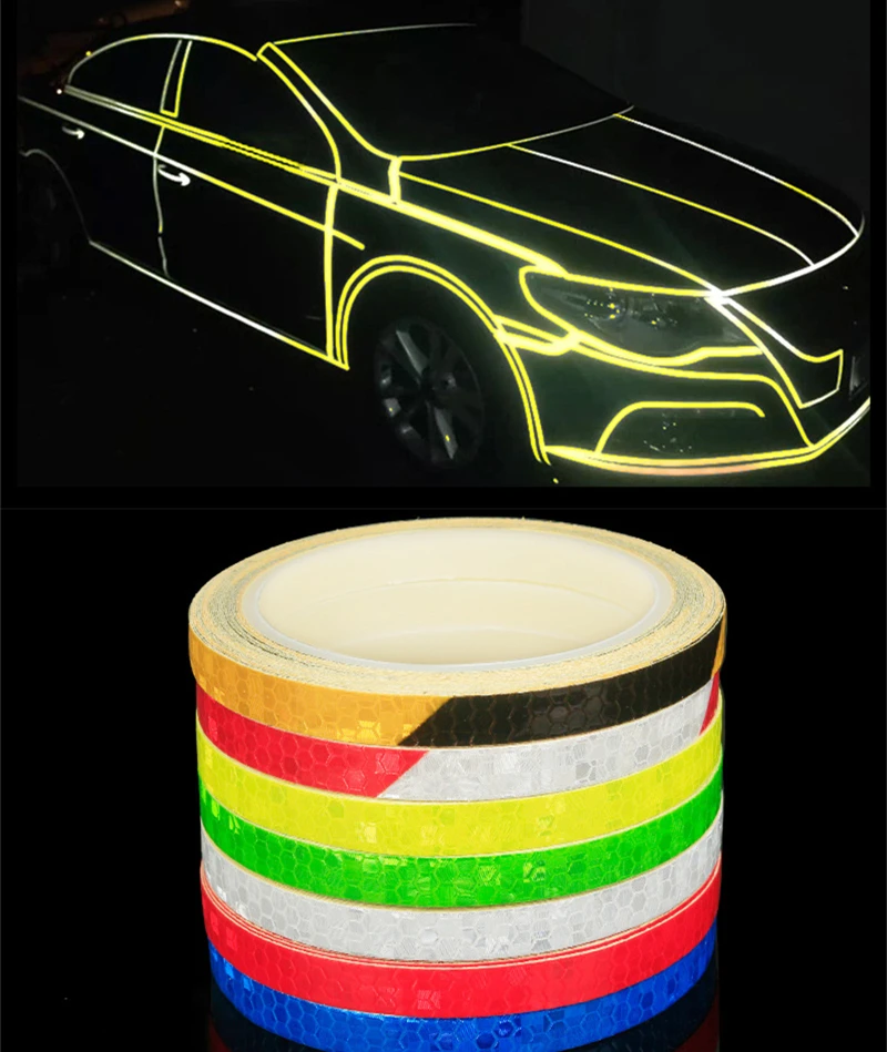 

315inch Reflective Stickers car/Motorcycle/Bicycle DIY Waterproof Stickers Reflective Strip Decal Tape 1cm*800mm Warning strips