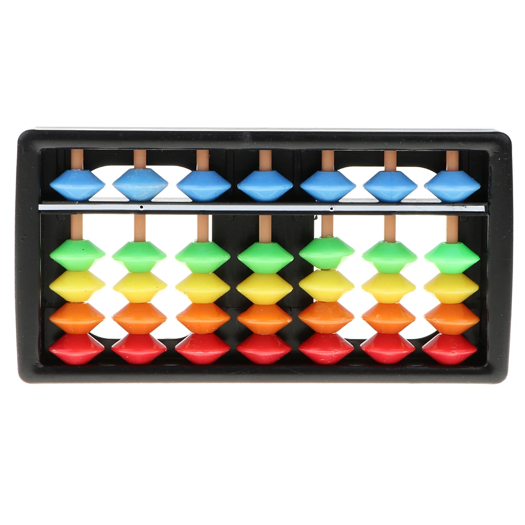 Plastic 7 Digits Abacus Soroban Kids Math Learning Toy, School Office Calculation Tool