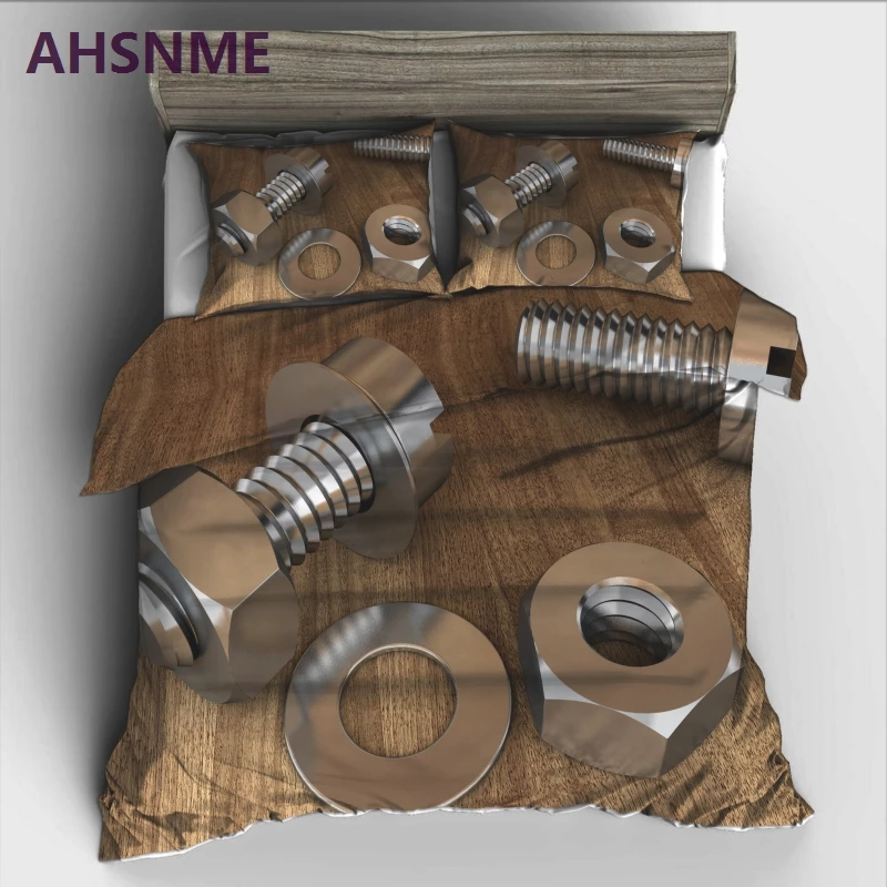 

AHSNME Mechanical Daren Screw Nut Bedding Set High-definition Print Quilt Cover for RU AU EU US Size Market jogo de cama