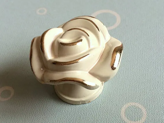 rose dresser knob drawer knobs handles kitchen cabinet knob pull creamy white gold flower vintage furniture - Decorative Drawer Knobs rose dresser knob drawer knobs handles kitchen cabinet knob pull creamy white gold flower vintage furniture - Decorative Drawer Knobs