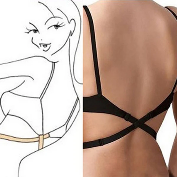 1PCS Safty Low Back Underwear Bra Strap Backless Adapter Converter
