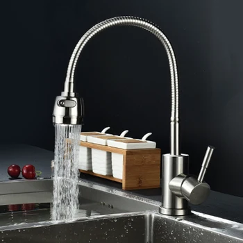 

Free Shipping Stainless Steel Kitchen faucet Aerator Mixer Hot and Cold Kitchen Tap 2 Function Sprayer Aerator Tap Mixer