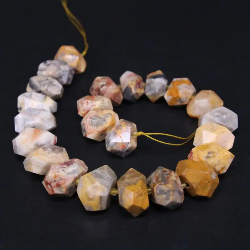 

15.5"/strand Natural Crazy Agates Faceted Nugget Charms Pendant Beads,Raw Gems Stone Freeform Cut Nugget Necklace Beads Jewelry