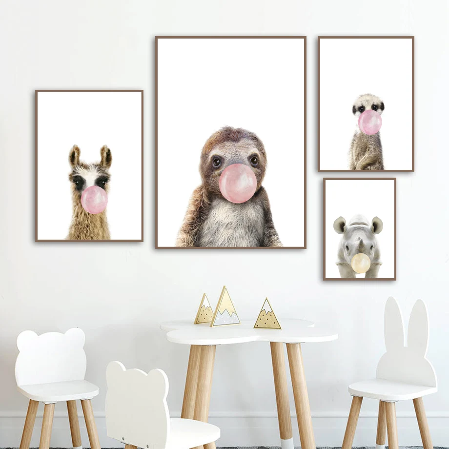 Tiger-Monkey-Sheep-Nordic-Posters-And-Prints-Animal-Wall-Art-Canvas-Painting-Wall-Picture-Kids-Baby(2)
