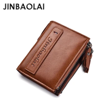 

Classical short wallets with double zipper coin pockets for Mem Male elegant cash coin Walle luxury business wallets card holder