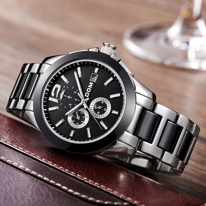 دوم العلامة التجارية رجل ووتش بالكامل التلقائي الميكانيكية ووتش الفولاذ المقاوم للصدأ رجالي الساعات السيراميك التجارية انقطاع للماء M-65D دوم العلامة التجارية رجل ووتش بالكامل التلقائي الميكانيكية ووتش الفولاذ المقاوم للصدأ رجالي الساعات السيراميك التجارية انقطاع للماء M-65D